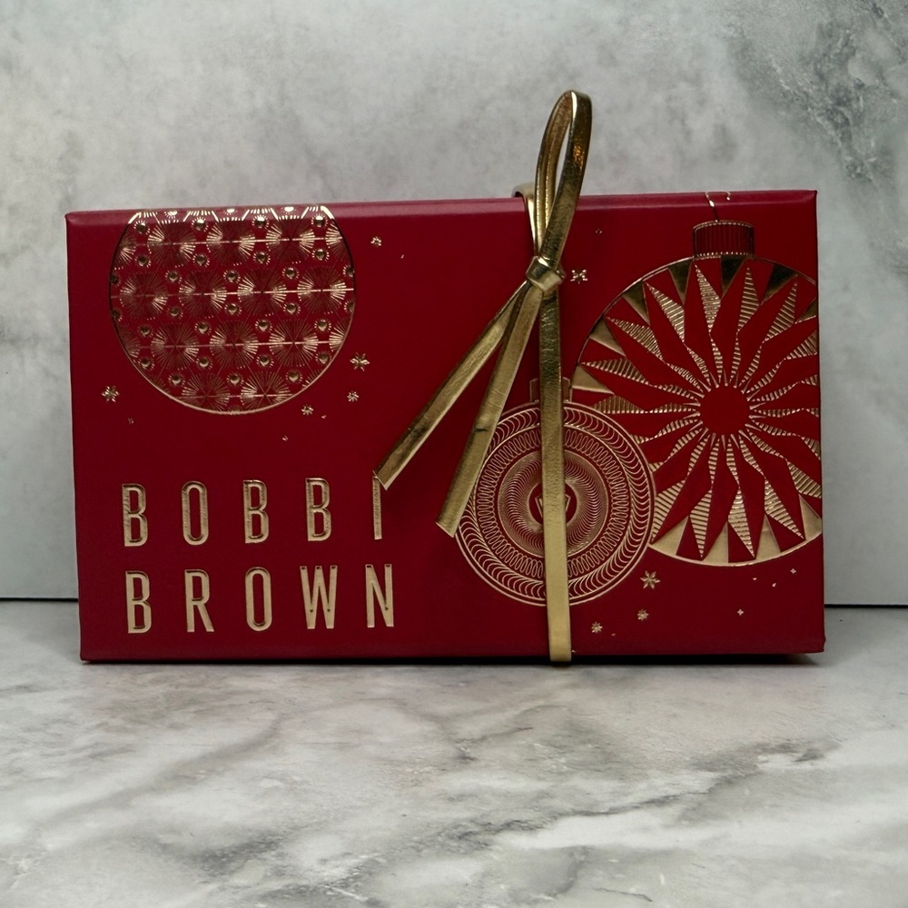 🎁 Bobbi Brown Holiday Gift Box & Envelope Set – Red & Gold – Empty Packaging